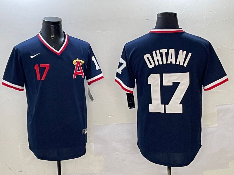 Men Los Angeles Angels #17 Ohtani Blue Throwback Game 2025 Nike MLB Jersey style 5->los angeles angels->MLB Jersey